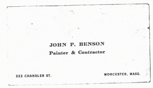 John Benson business card