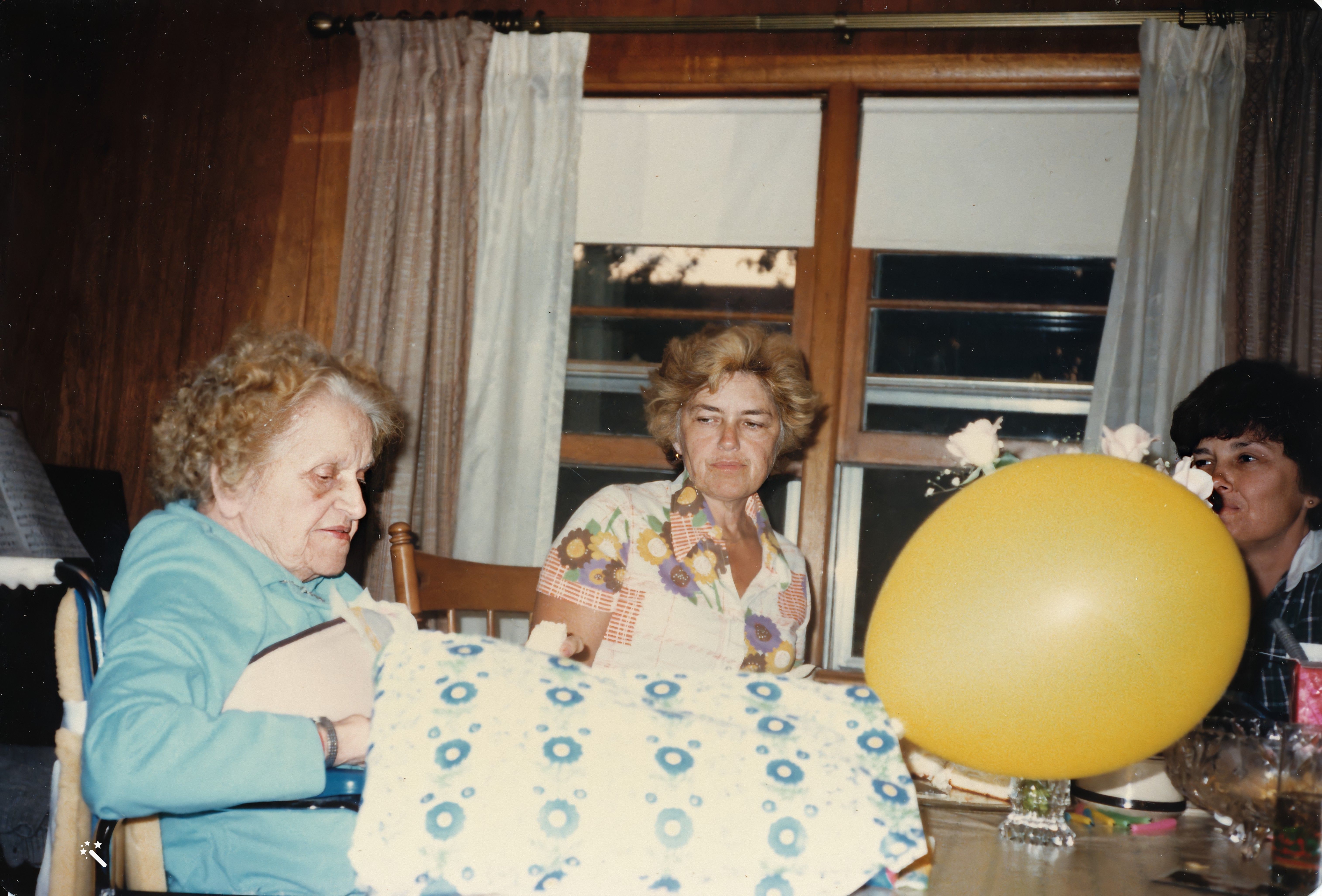 Edith, Arlene, and Diana sitting at a table.