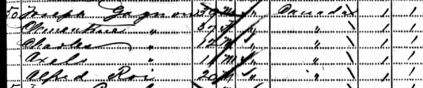 Minnesota State Census 1885 Joseph Gagnon head