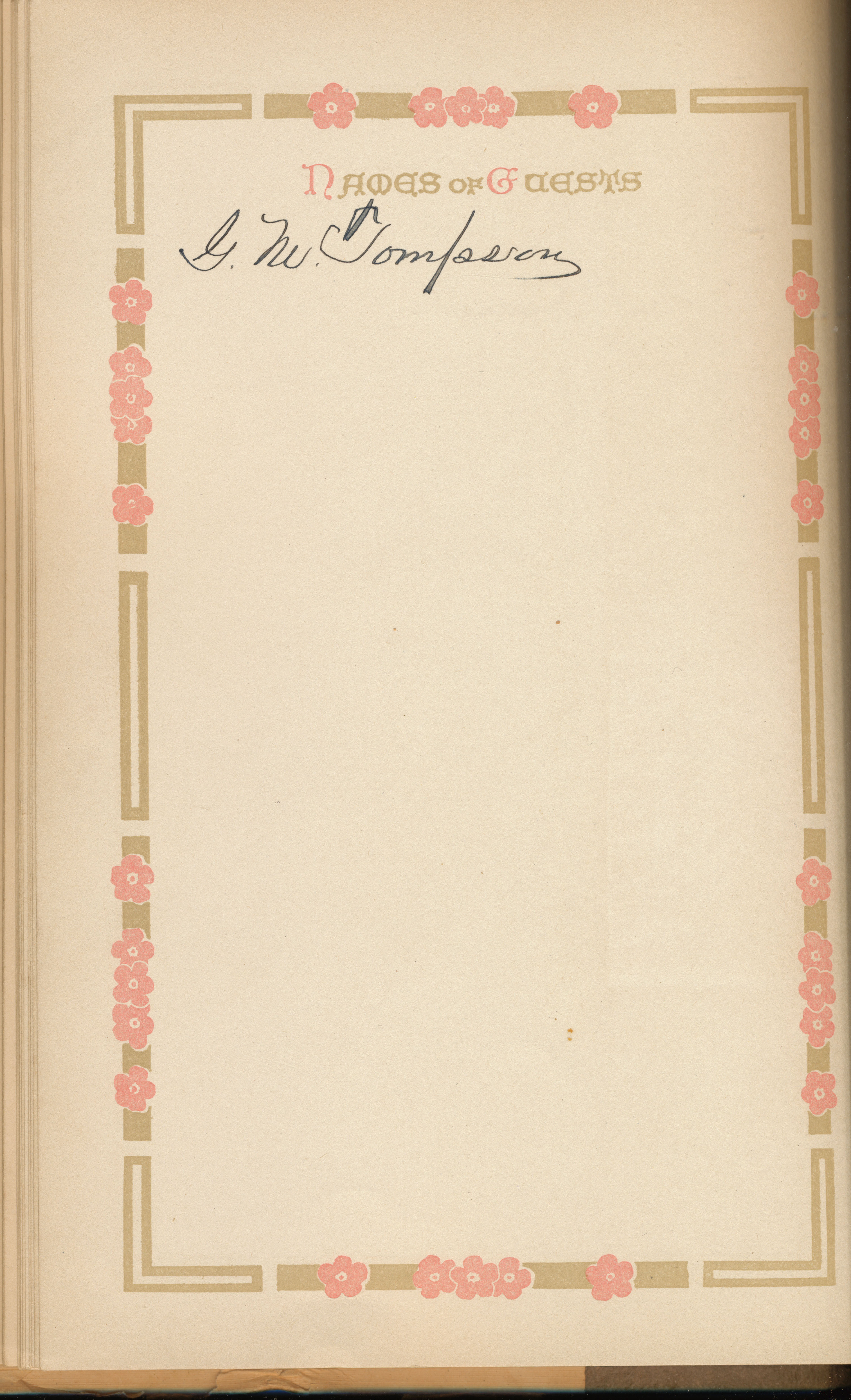Guest book with  signatures