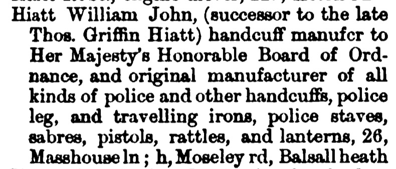 Directory entry for T. G. Hiatt