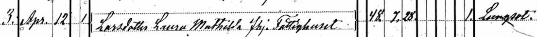 Laura's death entry