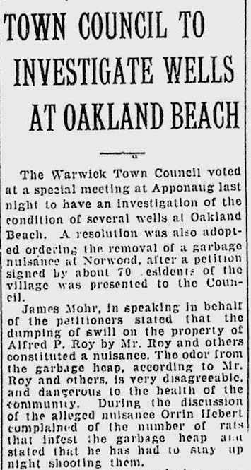 newspaer article about Alfred Roy' garbage heap