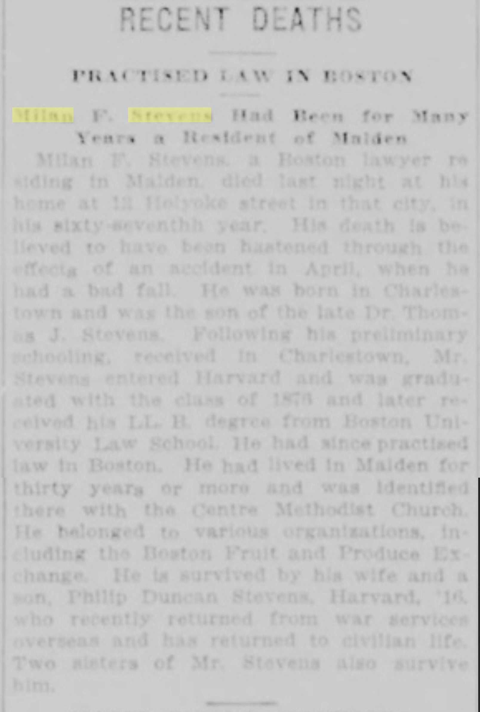 Milan Stevens obituary