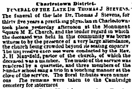 Thomas Stevens obituary part 1