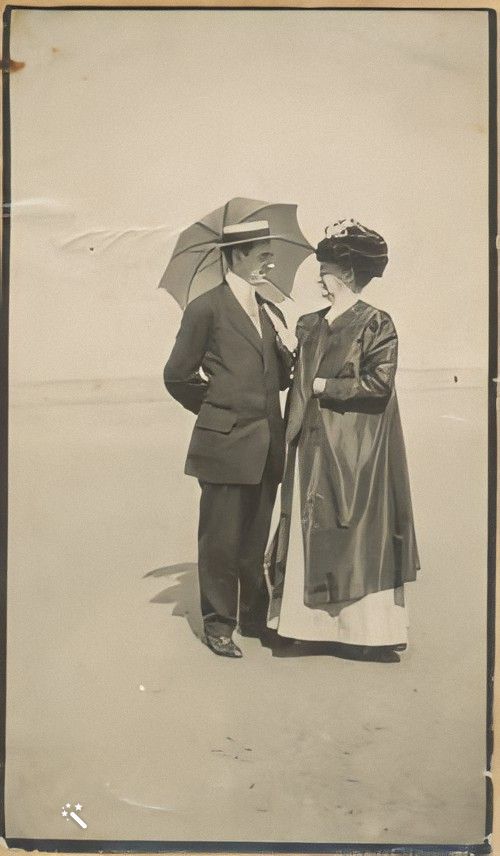 Wistar with his Aunt Helen at the beach
