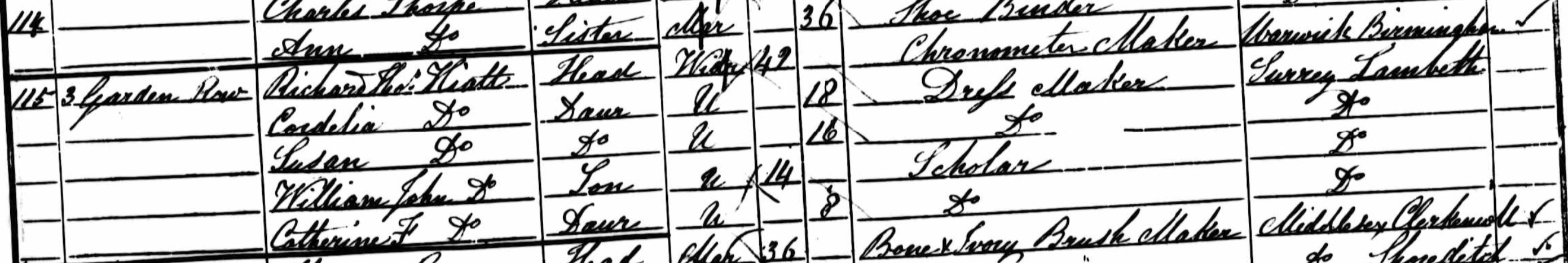 Richard Hiatt in 1851 census